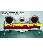 Silver Type 1 Victorian (Set of 3 pc) (Set of one pc 3 Seater & Two Single Chairs)